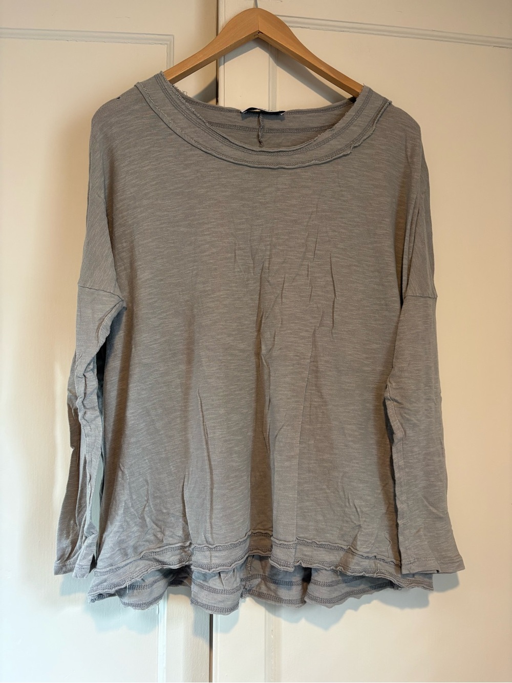 Carly Jean Grey Oversized Long Sleeve Tee